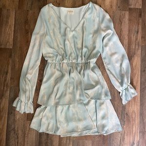 Light blue snakeskin patterned dress
